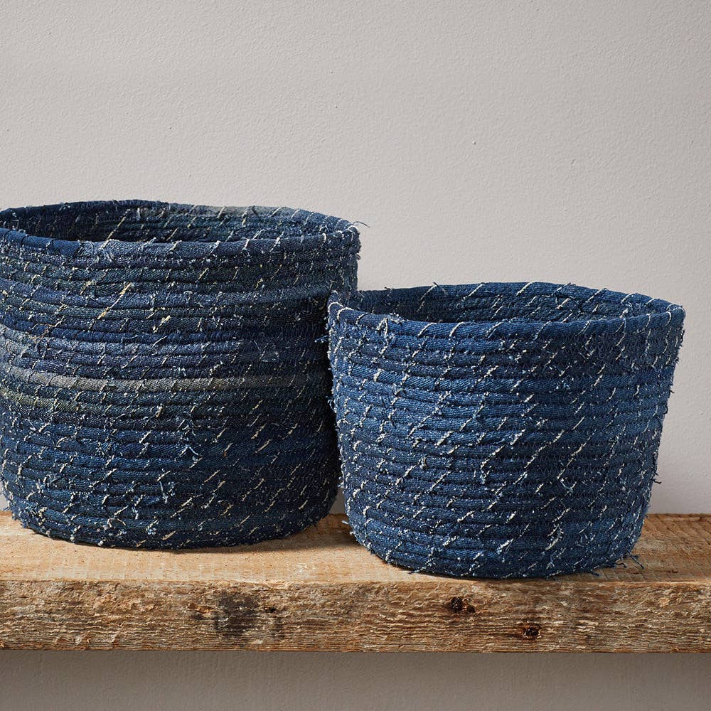 Dhaka Denim Baskets - Set of 2