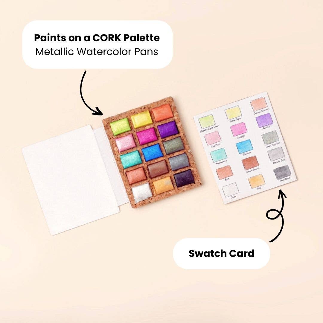 Viviva Watercolor Pans Set - Metallic