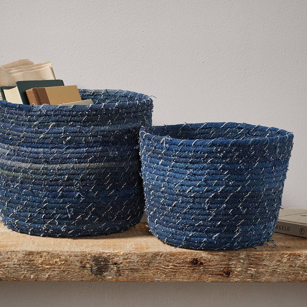 Dhaka Denim Baskets - Set of 2