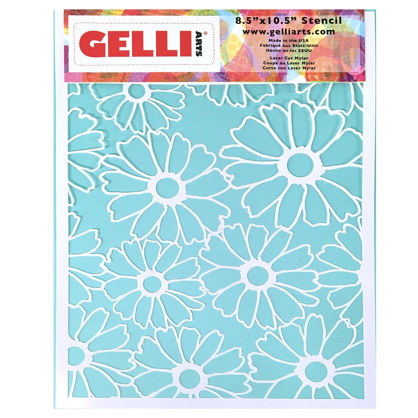 Flower Stencil - Designed to print with 8x10 Gelli Arts® printing plate