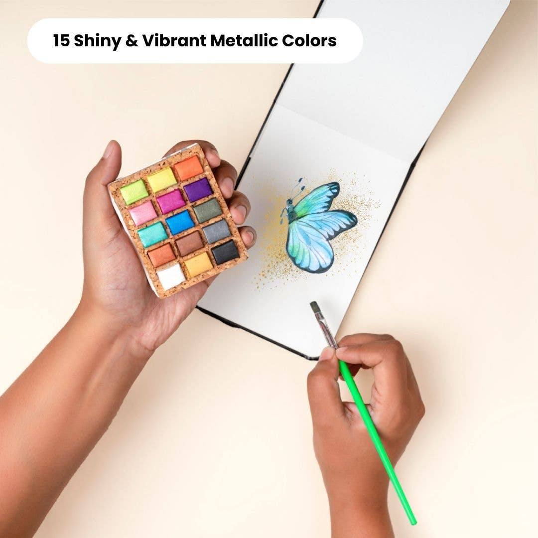 Viviva Watercolor Pans Set - Metallic