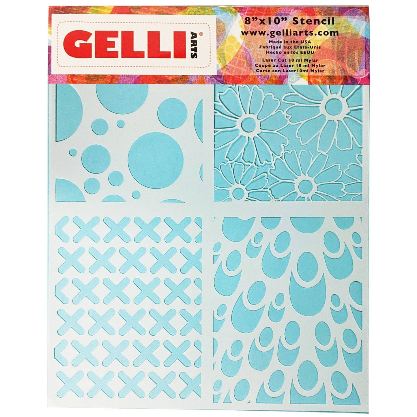 Multi-Stencil - Designed to print with 8x10 Gelli Arts® printing plate