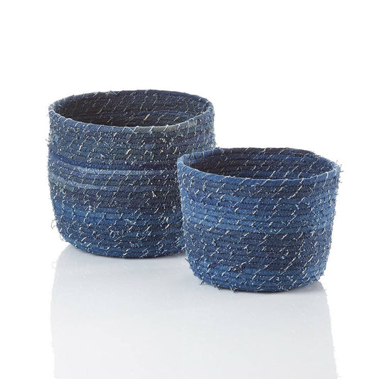 Dhaka Denim Baskets - Set of 2