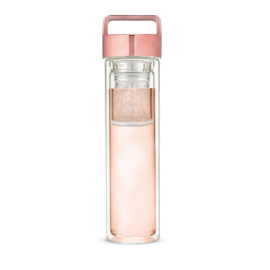 Dylan™ Rose Gold Glass Travel Infuser Mug